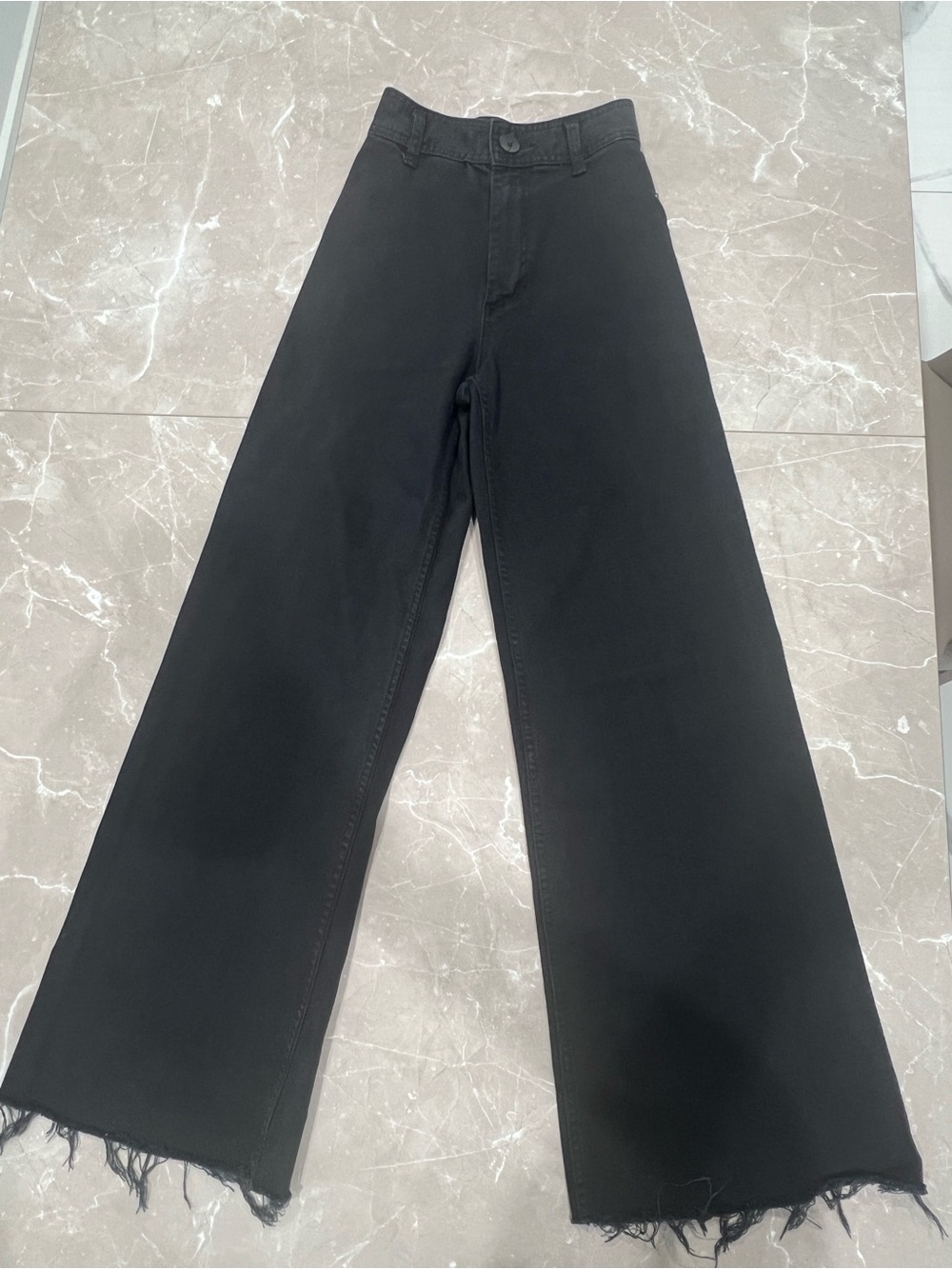 Zara Black High Rise Wide Leg Jeans Size 0